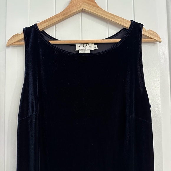 NWOT CDC Caren Desiree Company Dark Blue Velvet Maxi Dress - Picture 2 of 5